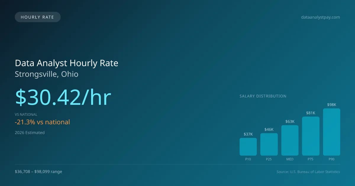 Data Analyst Hourly Rate in Strongsville, OH — 2026 est., based on 2025 BLS