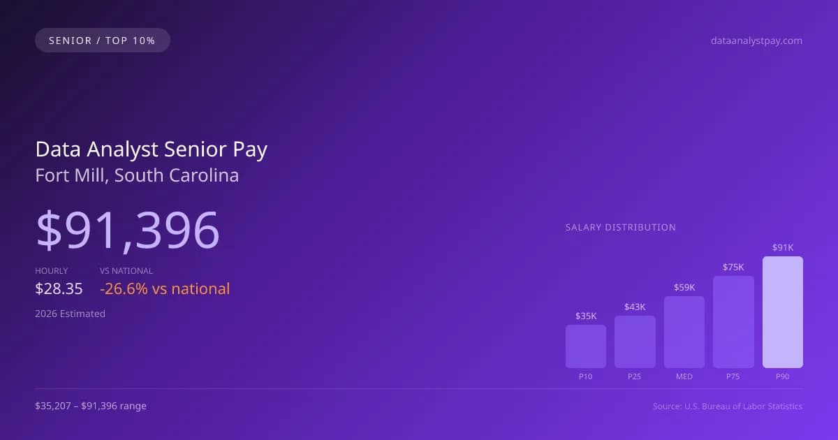 Data Analyst Senior Salary in Fort Mill, SC — 2026 est., based on 2025 BLS