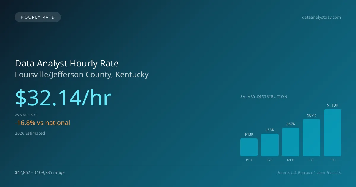 Data Analyst Hourly Rate in Louisville/Jefferson County, KY — 2026 est., based on 2025 BLS